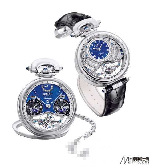 桌钟与怀表随意转变  播威Rising Star三地时区陀飞轮腕表