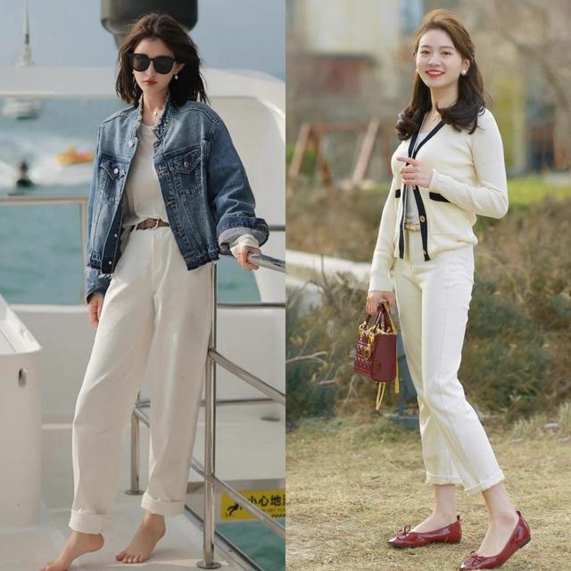 蓝色的裤子配什么颜色的上衣好呢(蓝色裤子白色