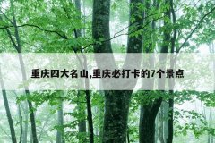 重庆四大名山,重庆必打卡的7个景点