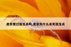 肃宗爱过张玉贞吗,肃宗为什么杀死张玉贞