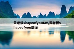 黄老板shapeofyouMV,黄老板shapeofyou翻译