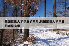 韩国延世大学毕业的明星,韩国延世大学毕业的明星有谁