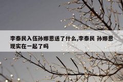 李泰民入伍孙娜恩送了什么,李泰民 孙娜恩现实在一起了吗
