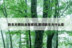 新东方释放自我歌词,歌词新东方什么歌