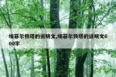 埃菲尔铁塔的说明文,埃菲尔铁塔的说明文600字