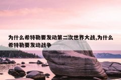 为什么希特勒要发动第二次世界大战,为什么希特