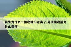 男生为什么一接吻就不老实了,男生接吻后为什么