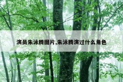 演员朱泳腾图片,朱泳腾演过什么角色