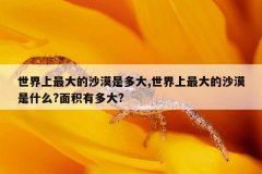 世界上最大的沙漠是多大,世界上最大的沙漠是什么?面积有多大?