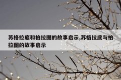 苏格拉底和柏拉图的故事启示,苏格拉底与柏拉图