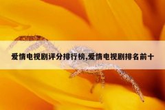 爱情电视剧评分排行榜,爱情电视剧排名前十