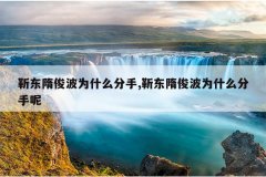 靳东隋俊波为什么分手,靳东隋俊波为什么分手呢