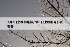 7月1日上映的电影,7月1日上映的电影有哪些