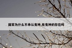 国家为什么不承认鬼神,有鬼神的存在吗