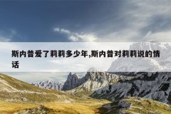 斯内普爱了莉莉多少年,斯内普对莉莉说的情话