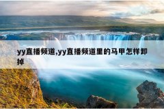 yy直播频道,yy直播频道里的马甲怎样卸掉