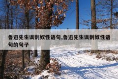 鲁迅先生讽刺奴性语句,鲁迅先生讽刺奴性语句的