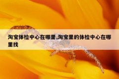 淘宝体检中心在哪里,淘宝里的体检中心在哪里找