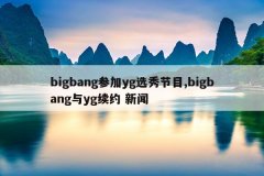 bigbang参加yg选秀节目,bigbang与yg续约 新闻