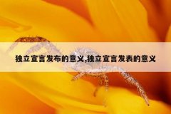 独立宣言发布的意义,独立宣言发表的意义