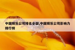 中国娱乐公司排名全部,中国娱乐公司影响力排行