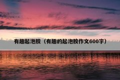 有趣起泡胶（有趣的起泡胶作文600字）