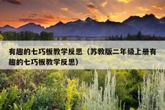 有趣的七巧板教学反思（苏教版二年级上册有趣