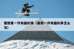 署假里一件有趣的事（暑假一件有趣的事怎么写