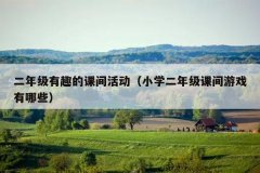 二年级有趣的课间活动（小学二年级课间游戏有