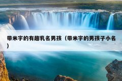 带米字的有趣乳名男孩（带米字的男孩子小名）