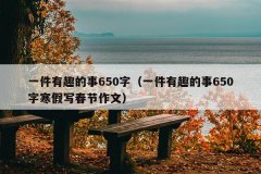 一件有趣的事650字（一件有趣的事650字寒假写春