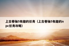 上古卷轴5有趣的任务（上古卷轴5有趣的npc任务攻