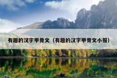 有趣的汉字甲骨文（有趣的汉字甲骨文小报）