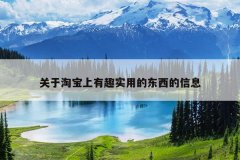 关于淘宝上有趣实用的东西的信息