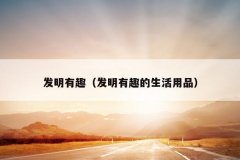 发明有趣（发明有趣的生活用品）