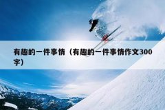 有趣的一件事情（有趣的一件事情作文300字）