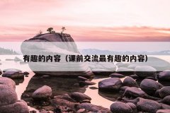 有趣的内容（课前交流最有趣的内容）