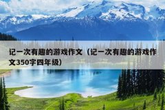 记一次有趣的游戏作文（记一次有趣的游戏作文