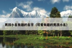 男孩小名有趣的名字（可爱有趣的男孩小名）