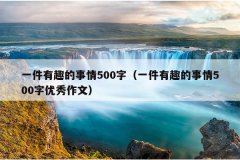 一件有趣的事情500字（一件有趣的事情500字优秀