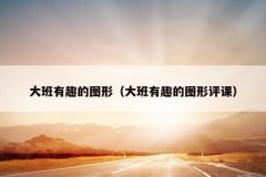 大班有趣的图形（大班有趣的图形评课）