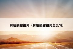有趣的趣组词（有趣的趣组词怎么写）