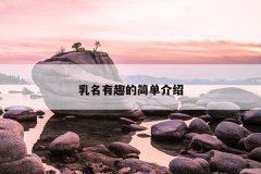 乳名有趣的简单介绍