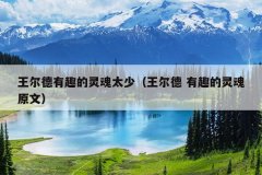 王尔德有趣的灵魂太少（王尔德 有趣的灵魂原文