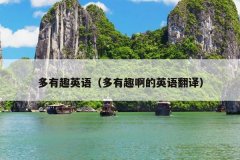 多有趣英语（多有趣啊的英语翻译）