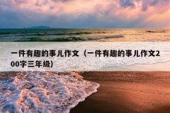 一件有趣的事儿作文（一件有趣的事儿作文200字