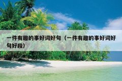 一件有趣的事好词好句（一件有趣的事好词好句