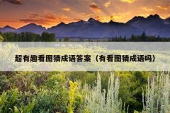 超有趣看图猜成语答案（有看图猜成语吗）