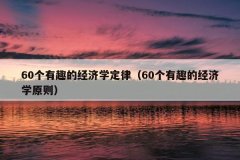 60个有趣的经济学定律（60个有趣的经济学原则）