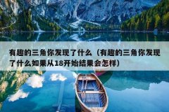 有趣的三角你发现了什么（有趣的三角你发现了什么如果从18开始结果会怎样）
